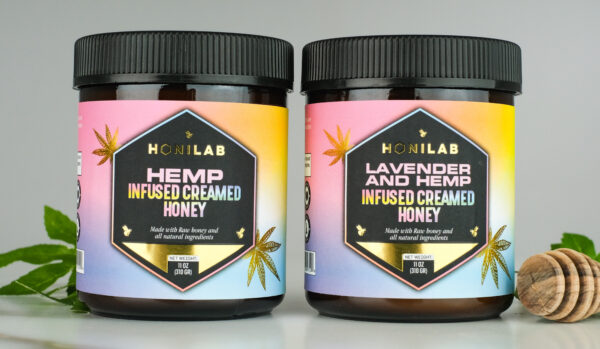 Set hemp and lavender Hemp Infused creamed honey and lavender hemp, Set of 2
