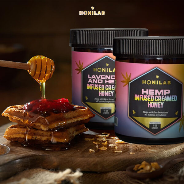 honeilab amindoua Hemp Infused creamed honey and lavender hemp, Set of 2