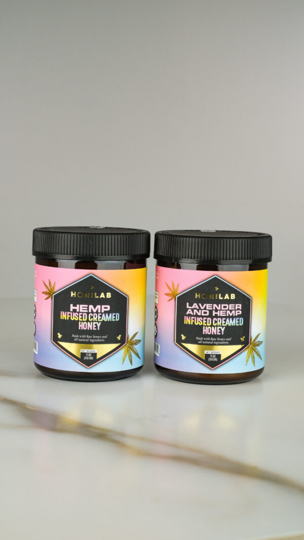 set hemp lavender 1 Hemp Infused creamed honey and lavender hemp, Set of 2