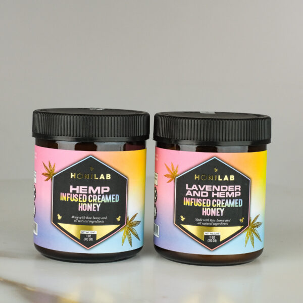 Hemp Infused creamed honey and lavender hemp, Set of 2